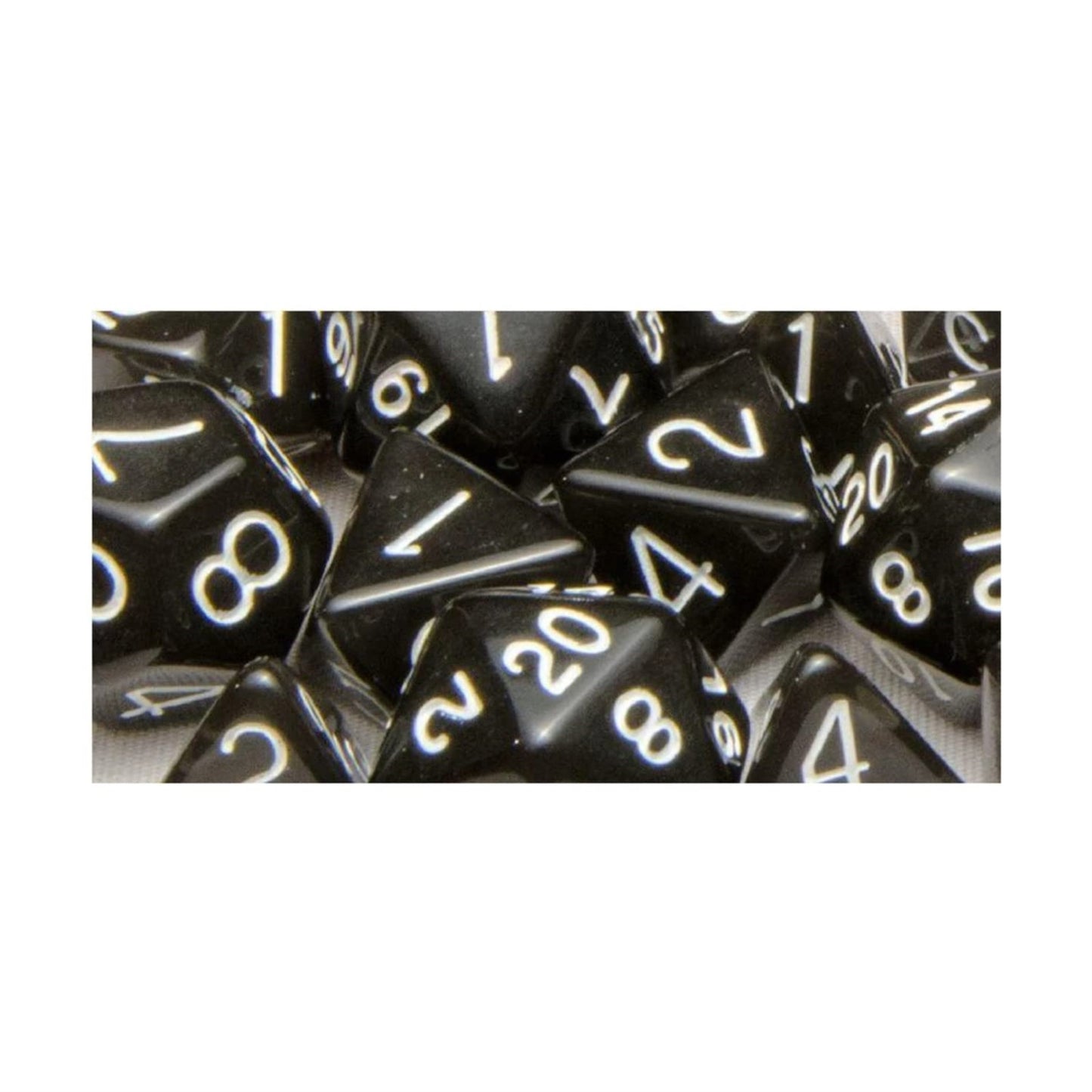 Role 4 Initiative Polyhedral Dice - Translucent Black W/White, Arch'D4 (15)