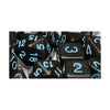 Role 4 Initiative Polyhedral Dice - Translucent Black W/Lt Blue, Arch'D4 (15)