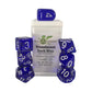 Role 4 Initiative Polyhedral Dice - Translucent Dark Blue W/White And Arch'D4 (7)