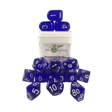 Role 4 Initiative R4I Dice W/ Arch'D4: Translucent - Dark Blue W/ White (15)