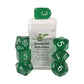 Role 4 Initiative Polyhedral Dice - Translucent Dark Green W/White And Arch'D4 (7)