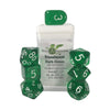 Role 4 Initiative Polyhedral Dice - Translucent Dark Green W/White And Arch'D4 (7)