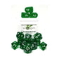 R4I Dice W/Arch'D4: Translucent - Dark Green W/White (15)