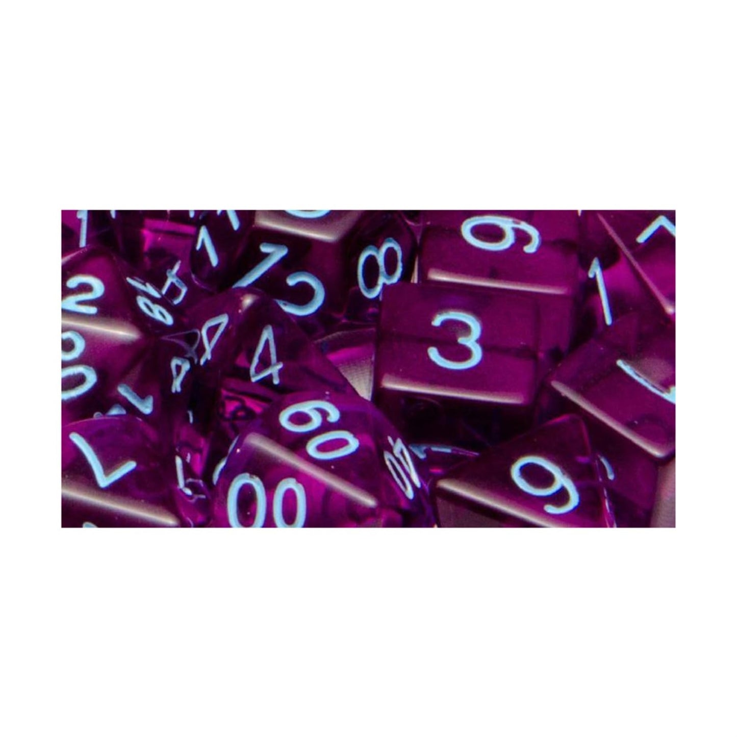 Role 4 Initiative Polyhedral Dice - Translucent Dark Purple W/Light Blue And Arch'D4 (15)