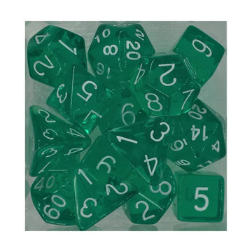 Role 4 Initiative Polyhedral Dice - Translucent Teal W/White, Arch'D4 (15)