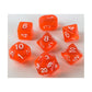 R4I Dice W/Arch'D4: Translucent - Blood Orange W/White (7)