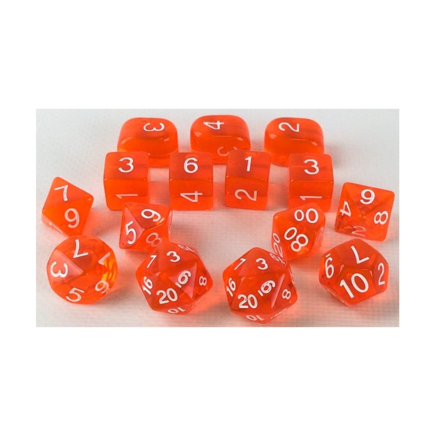 R4I Dice W/Arch'D4: Translucent - Blood Orange W/White (15)
