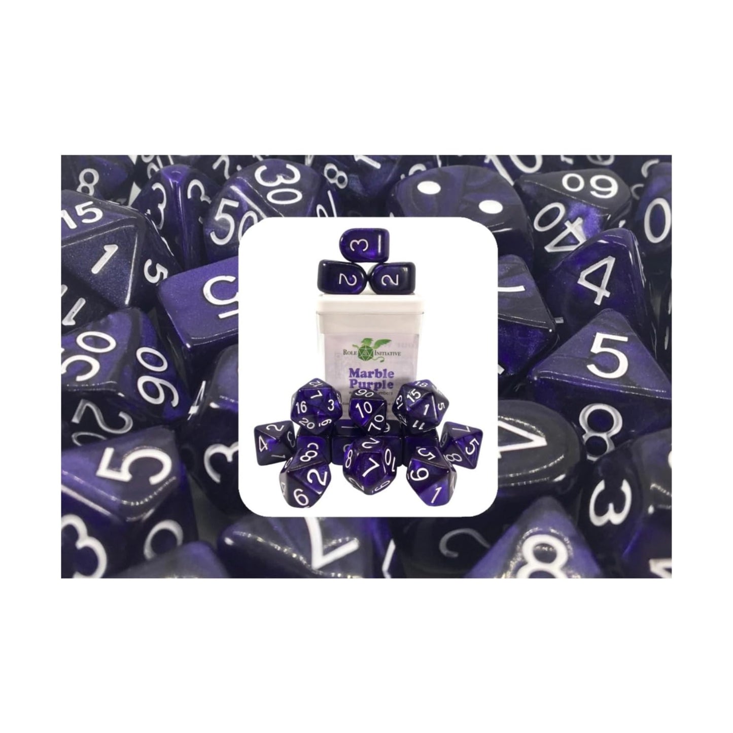 Role 4 Initiative Poly Set Marble Purple W/White And Arch'D4 (15)