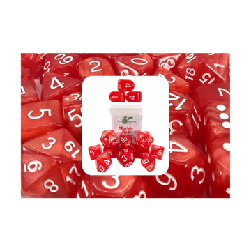 Role 4 Initiative Poly Set Marble Red W/White, Arch'D4 (15)