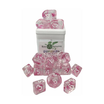 Role 4 Initiative R4I Dice W/ Arch'D4: Diffusion - Cherry Blossom W/ White (15)