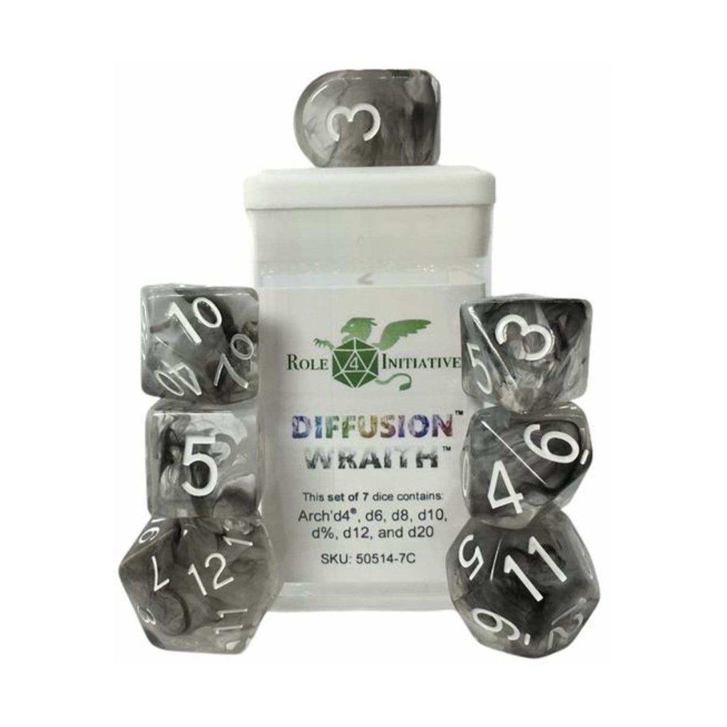 Role 4 Initiative R4I Dice W/ Arch'D4: Diffusion - Wraith (7)