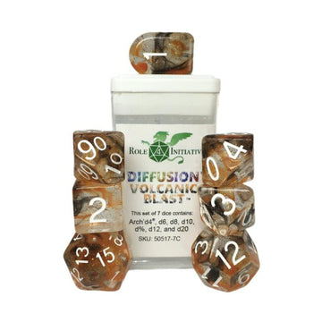 Role 4 Initiative R4I Dice W/ Arch'D4: Diffusion - Volcanic Blast W/ White (7)