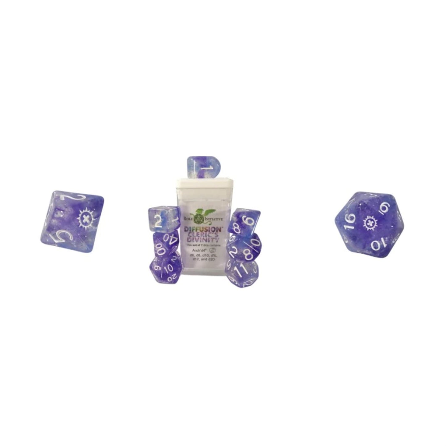 Role 4 Initiative Diffusion Poly Set - Cleric'S Divinity W/Class Symbols (7)