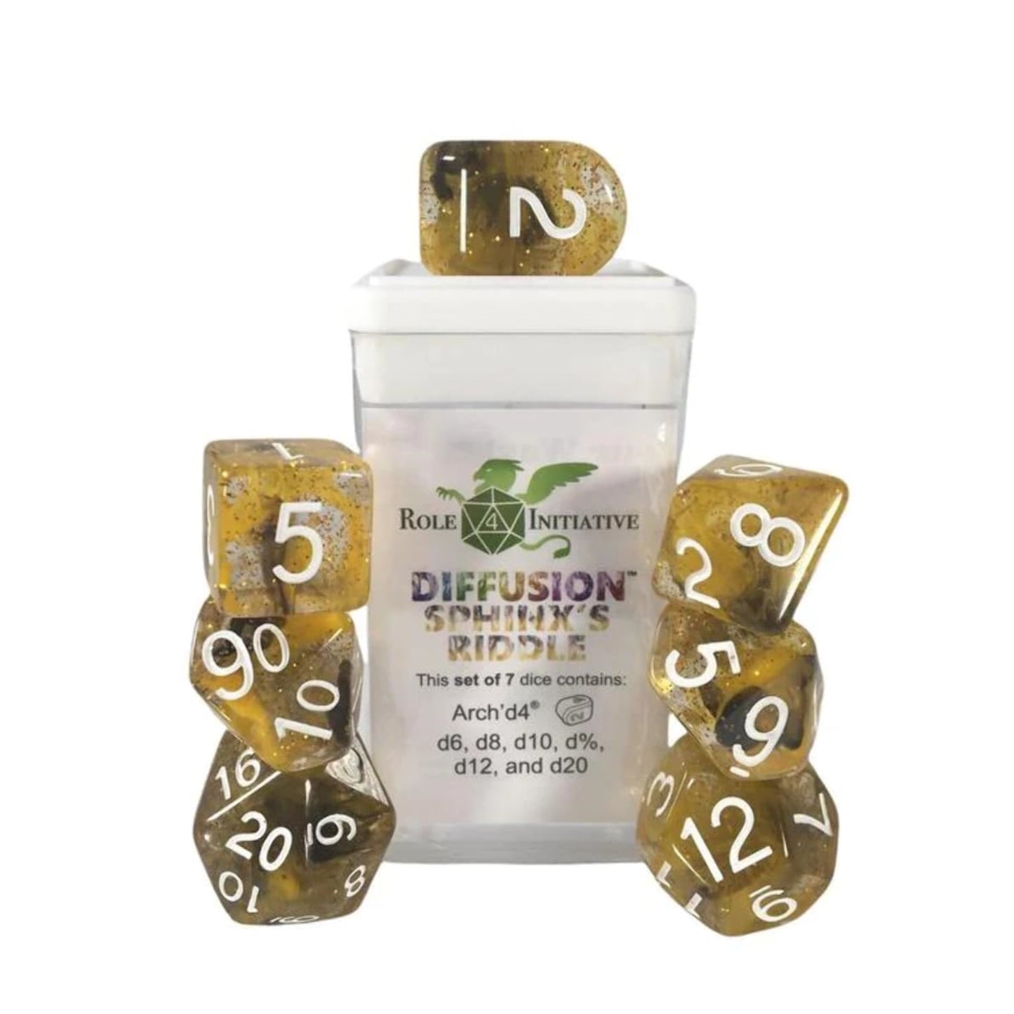 Role 4 Initiative Diffusion Poly Set - Sphinx'S Riddle W/Creature Symbol (7)