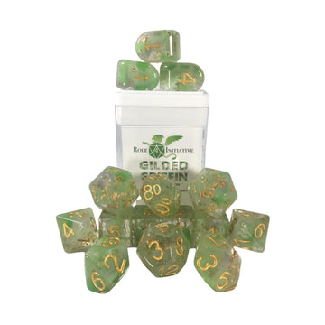 Role 4 Initiative Diffusion Poly Set - Gilded Griffin W/Creature Symbol (15)