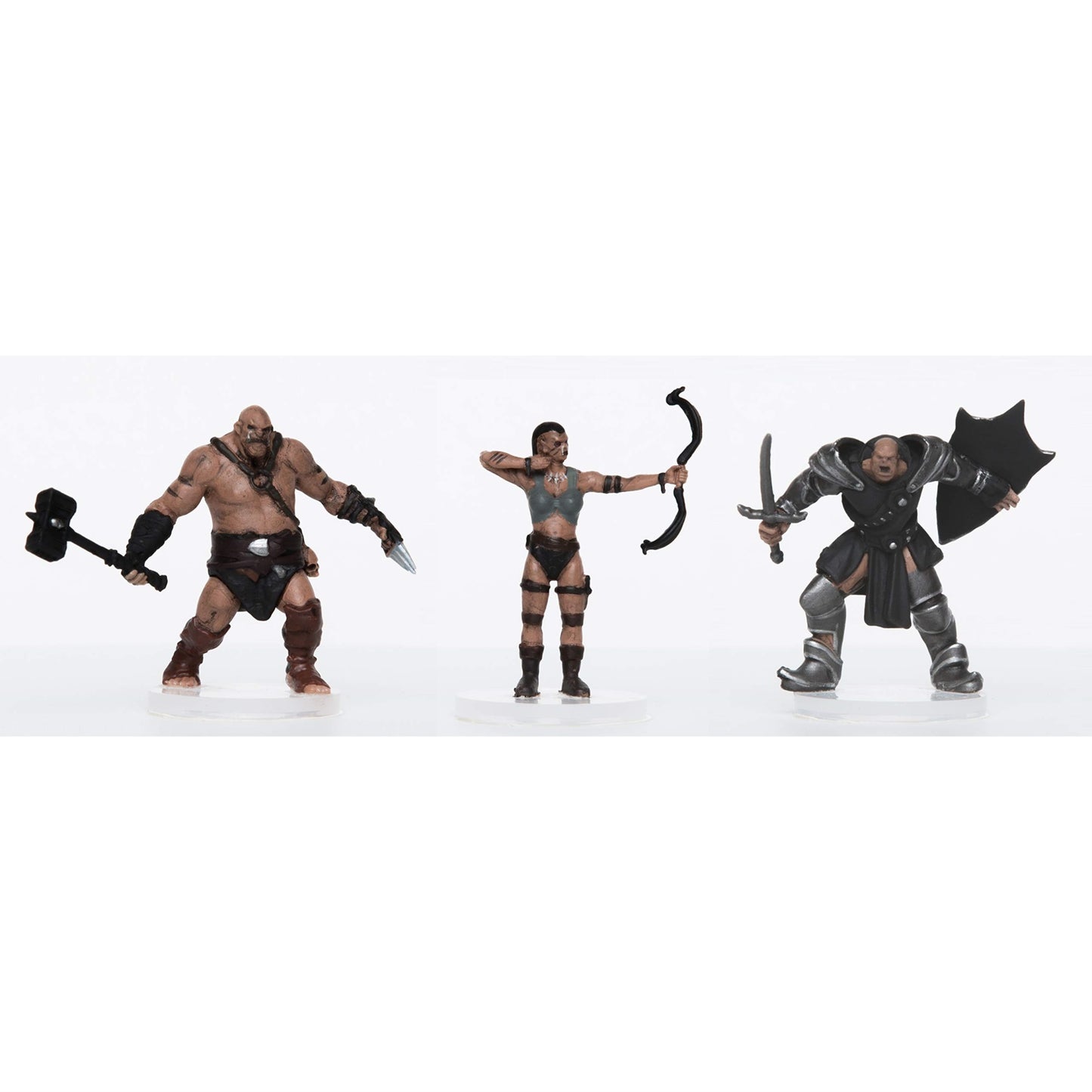 Role 4 Initiative Characters Of Adventure - Orcs Group Archer, Paladin, Battlemaster For D&D Or Pathfinder