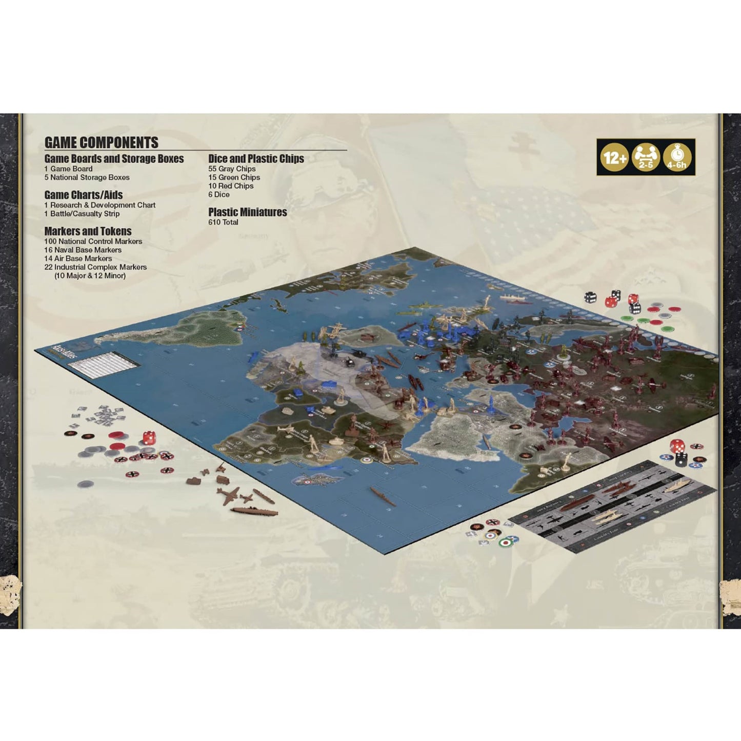 Renegade Game Studios Axis & Allies: 1940 Europe Second Edition -Wwii War Miniatures Strategy Board Game, Renegade, Age 12+, 2-5 Players, 6Hr