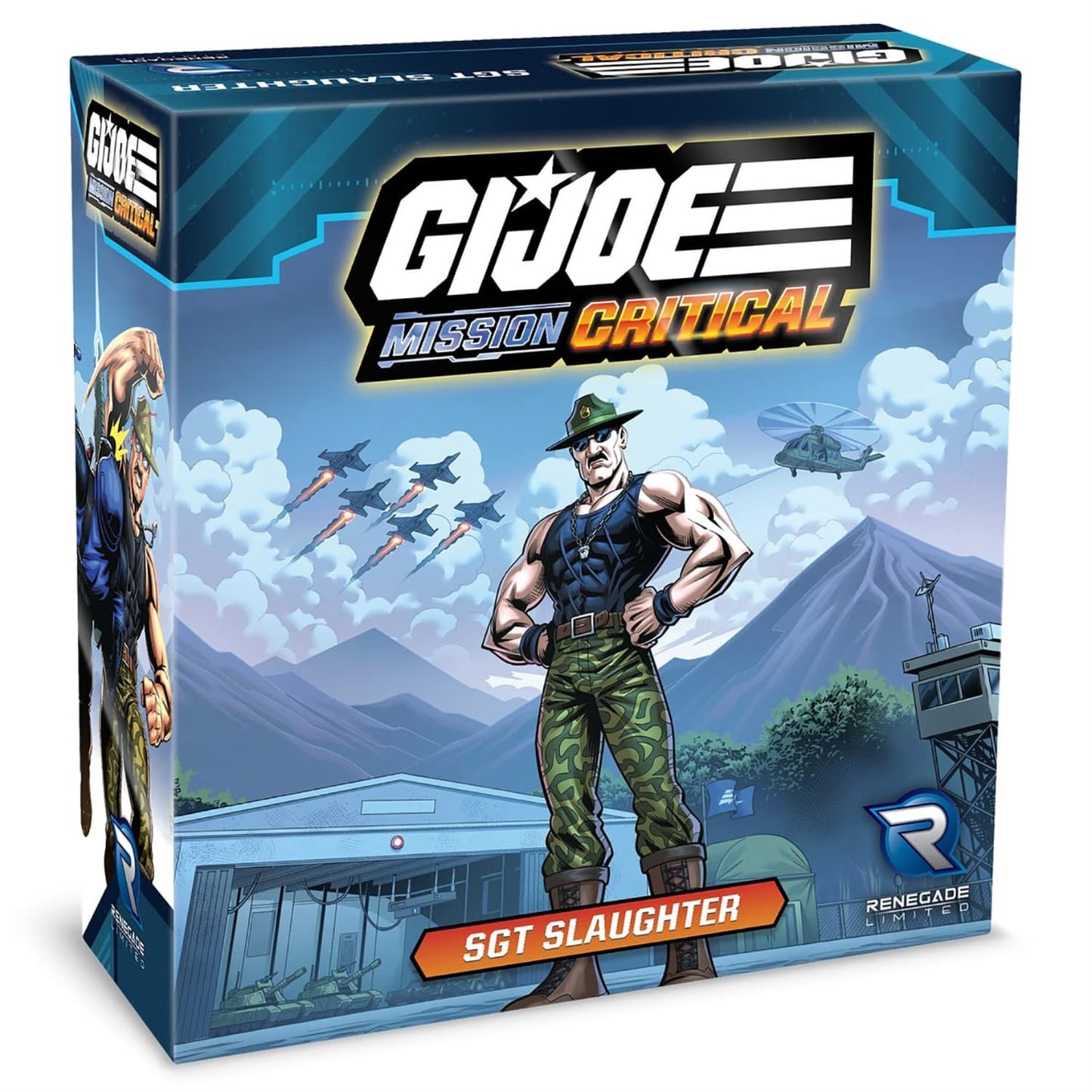 Renegade Game Studios G.I. Joe Mission Critical SGT Slaughter Figure Pack - RPG Expansion, Cards, Blue, Model 105704