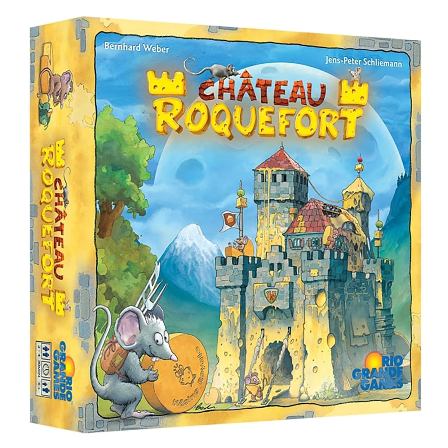 Rio Grande Games Chateau Roquefort Memory Board Game, Large, Blue and Yellow, Cardboard, Ages 6+, 2-4 Players, 30 Min