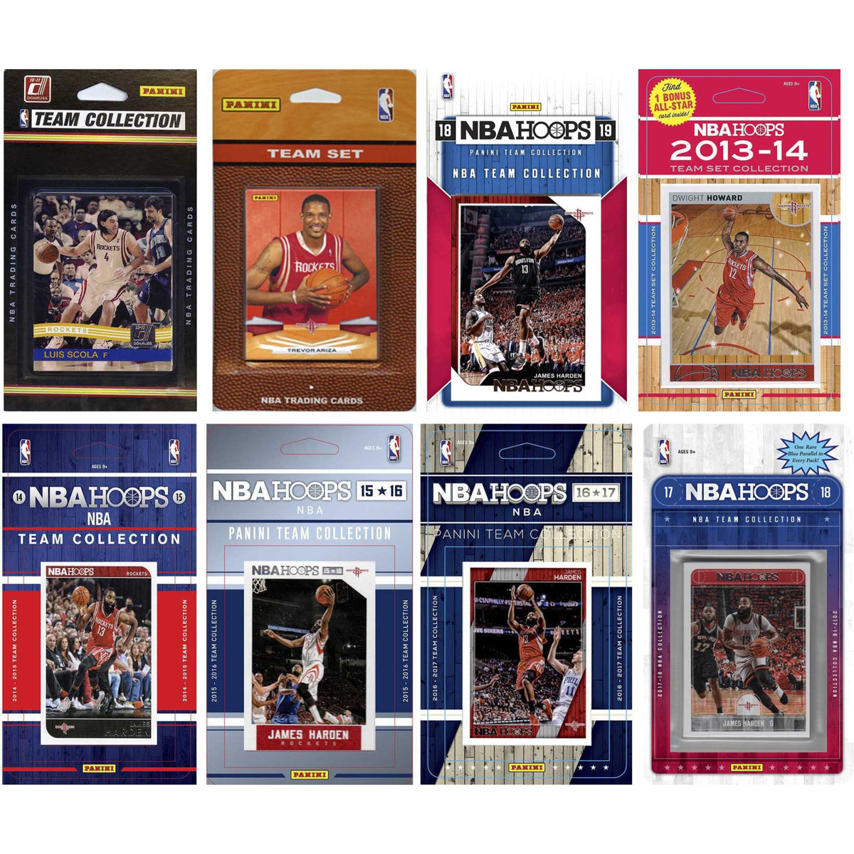 NBA Houston Rockets 8 Different Licensed Trading Card Team Sets