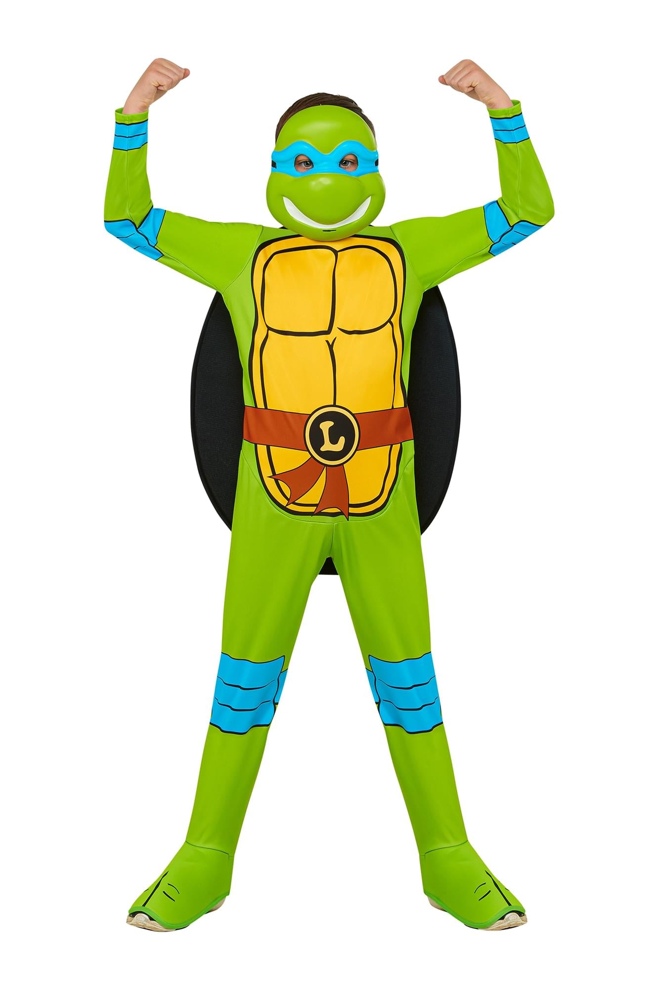 Rubies Child'S Teenage Mutant Ninja Turtles Leonardo Costume Jumpsuit, Shell, And Half-Mask For Themed Parties And Halloween, Large