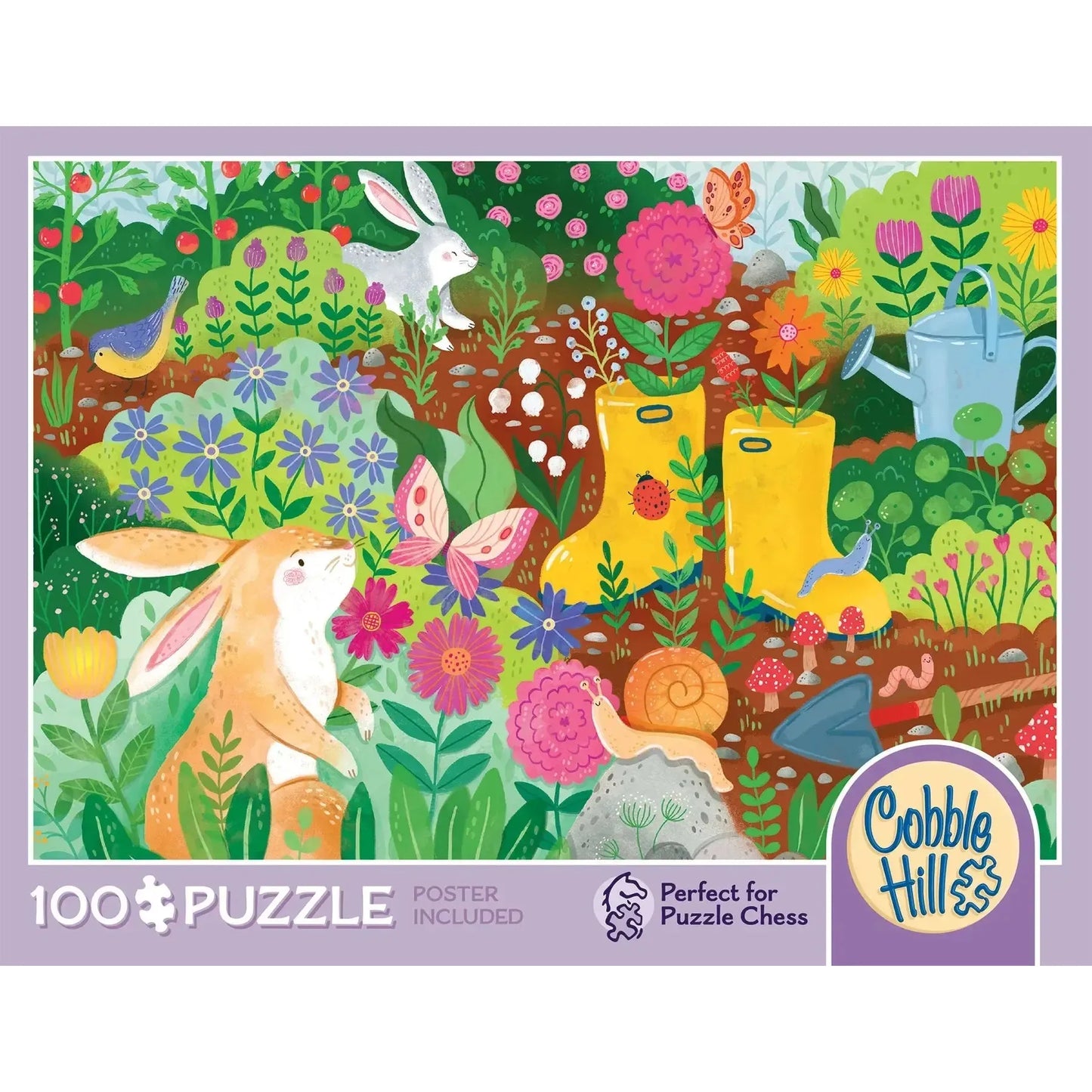 Rabbit Garden 100 Large Piece Jigsaw Puzzle Cobble Hill
