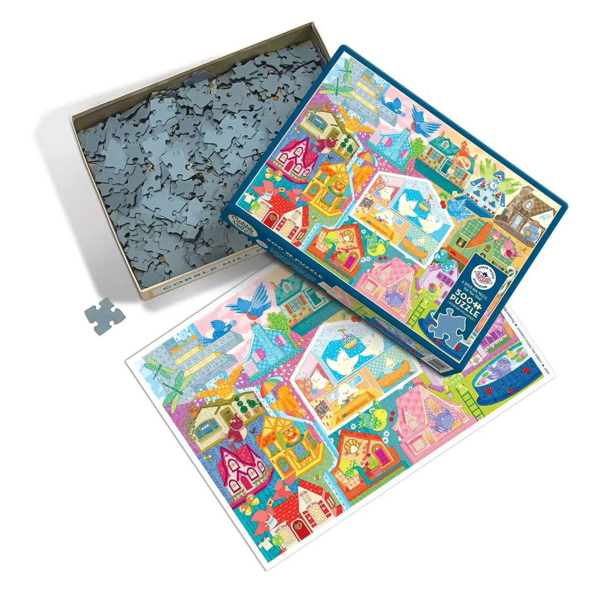 Rainbow Birdies "Speed Puzzle" 500 Piece Jigsaw Puzzle Cobble Hill