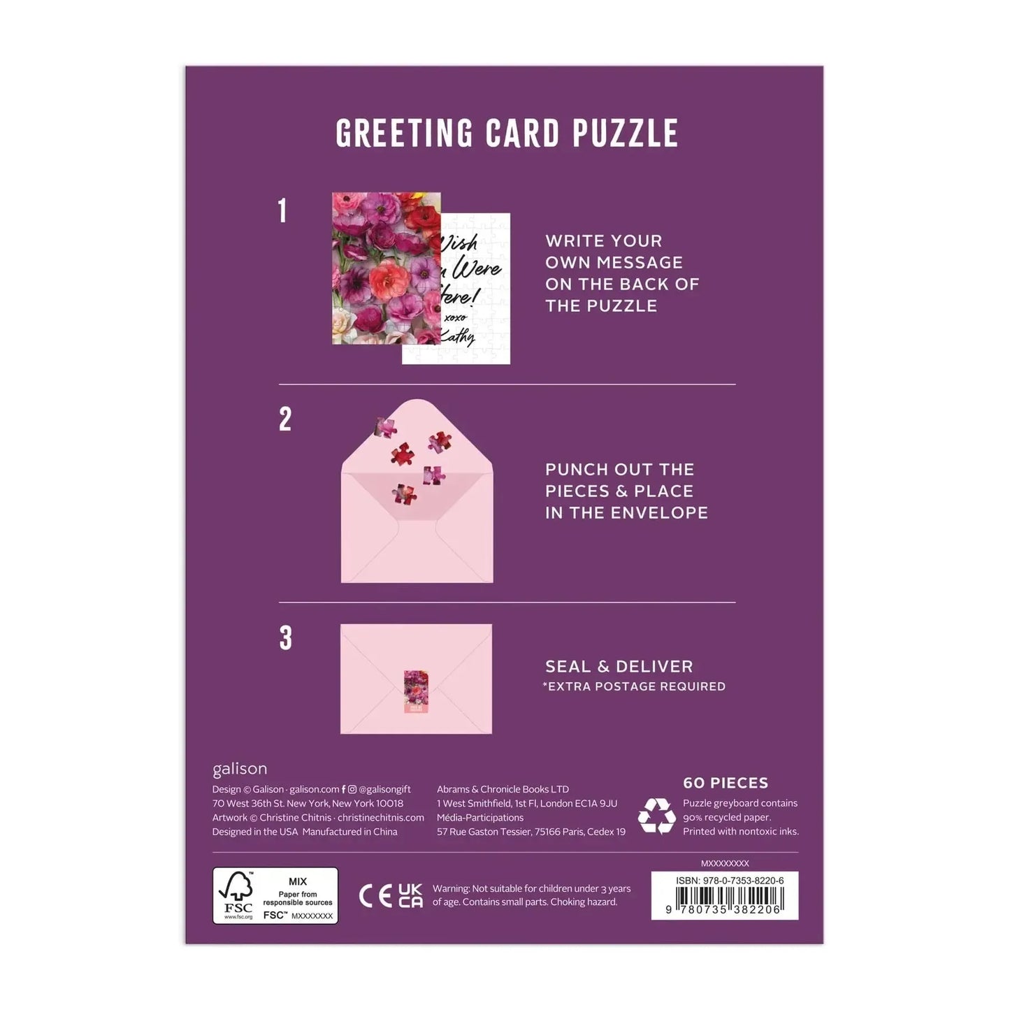 Ranunculus Greeting Card 60 Piece Jigsaw Puzzle Galison