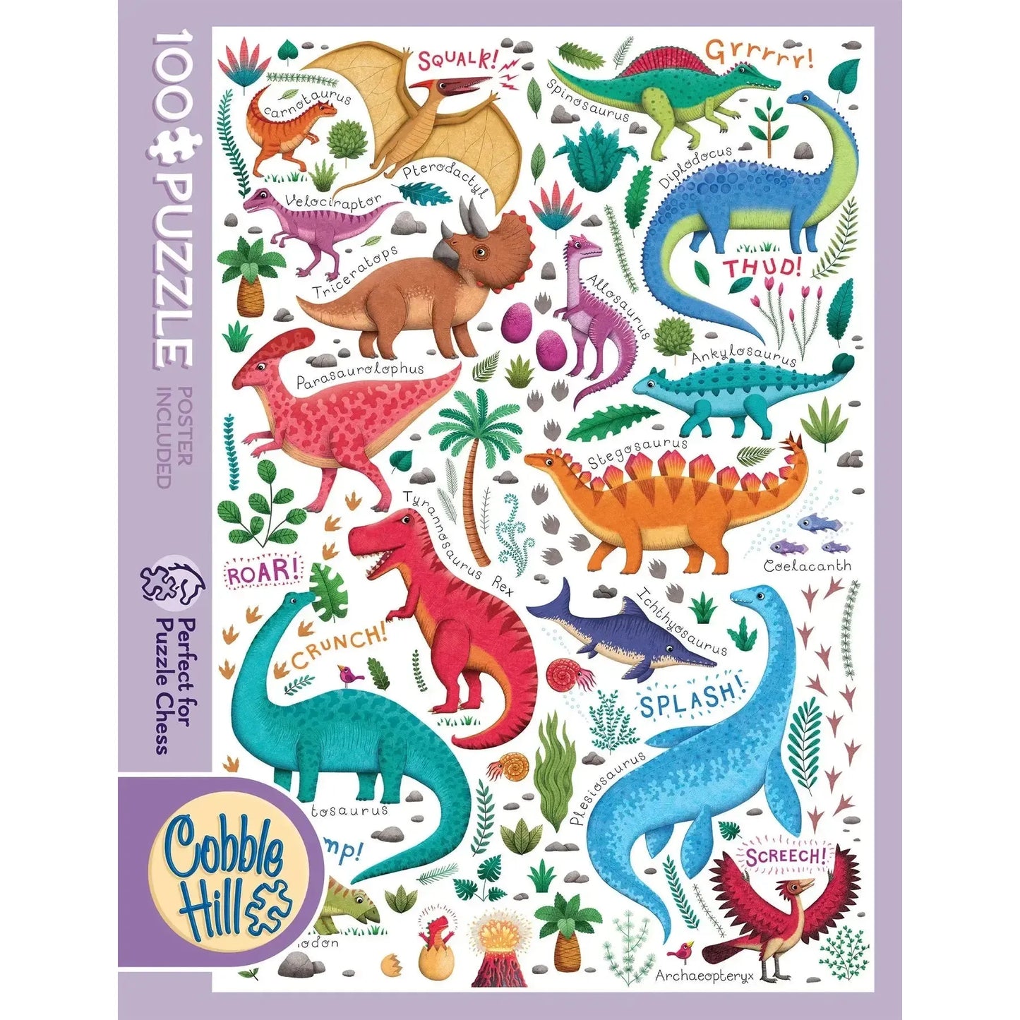 Rawr! Dinosaurs 100 Large Piece Jigsaw Puzzle Cobble Hill