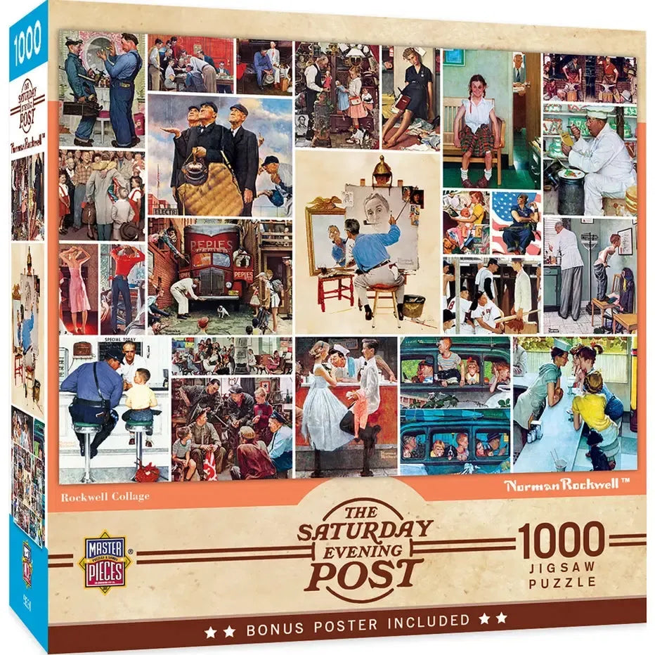Rockwell Collage Saturday Evening Post 1000 Piece Jigsaw Puzzle MasterPieces