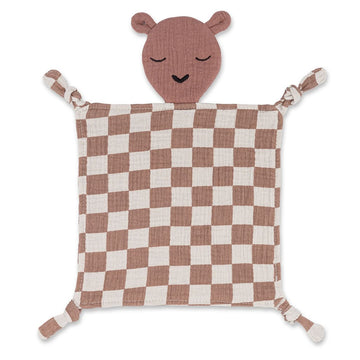 100% Muslin Lovey - Rosewood Checker