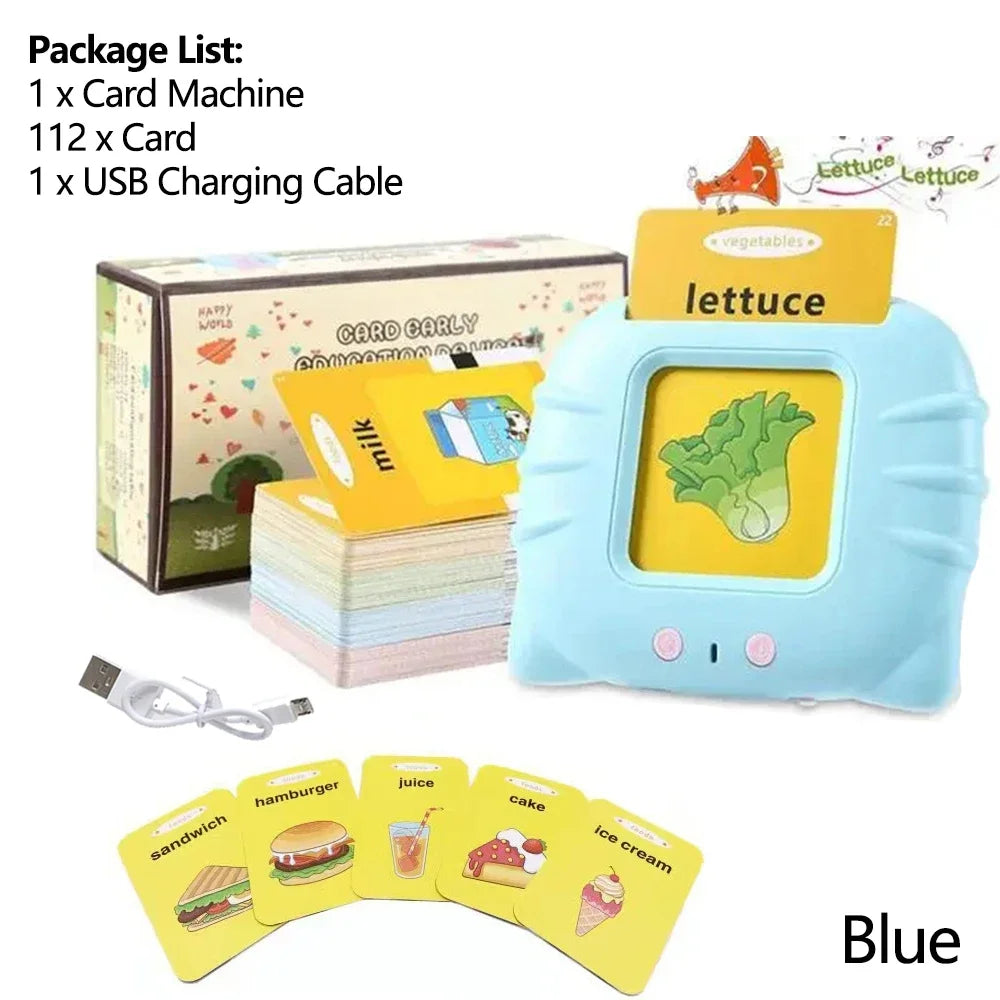 Flash Cards for Kids Early Education Learning Toys Talking Flashcards Preschool English Electronic Audio Book Machine Gift