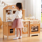 Robud Kids Wooden Play Kitchen All in One Corner Set Includes Oven Refrigerator Washer Perfect Birthday Gift for Little Chefs