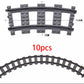 City Train Station Platform Traffic Light Cave Flyover Tracks Straight Curved Rails Building Block Bricks Technican Creative Toy