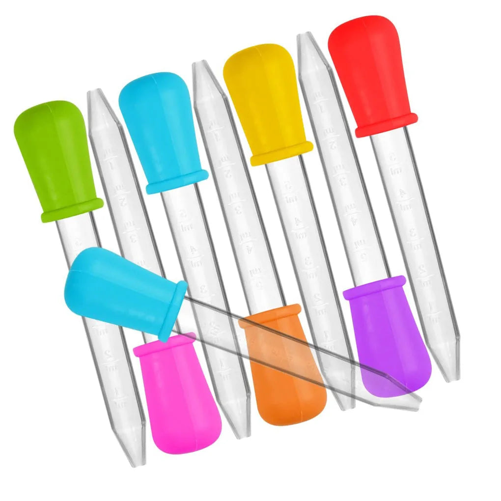 5PCS 5ml Small Silicone Plastic Pipette Dropper Feeding Medicine Liquid Eye Ear Pipette Dropper Lab Experiment Toys Gift