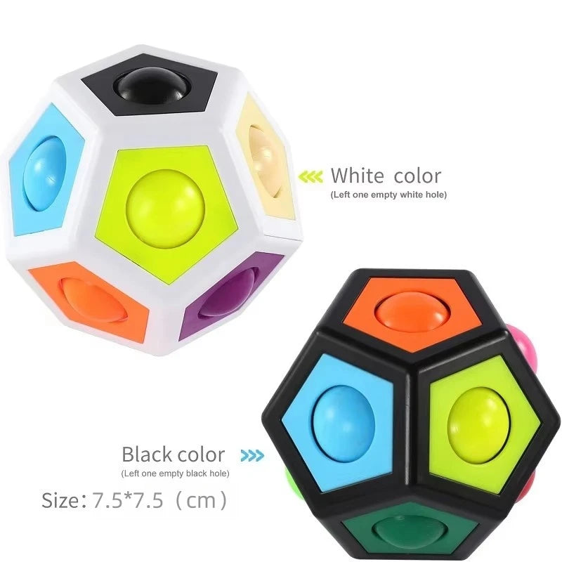 Magic Polygon Cube Rainbow Color Ball Antistress Fidget Toy Kids Puzzle Fingertip Game Speedcube Educational Toy for Children