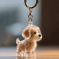 Transparent Cute Dog Pendant Keychain Creative Pet Hair Storage Capsule Hanging Ornament for Pet Lover DIY Pet Memorial Keychain