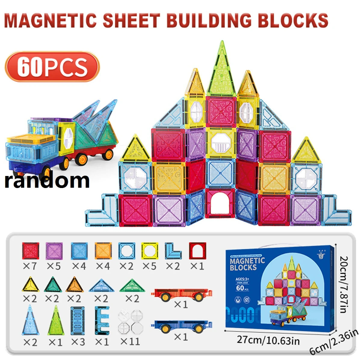 2pcs Magnetic Car, Creative Toys to Stimulate Creativity and Brain Development, Suitable for Boys and Girls Over 3-8 Years Old