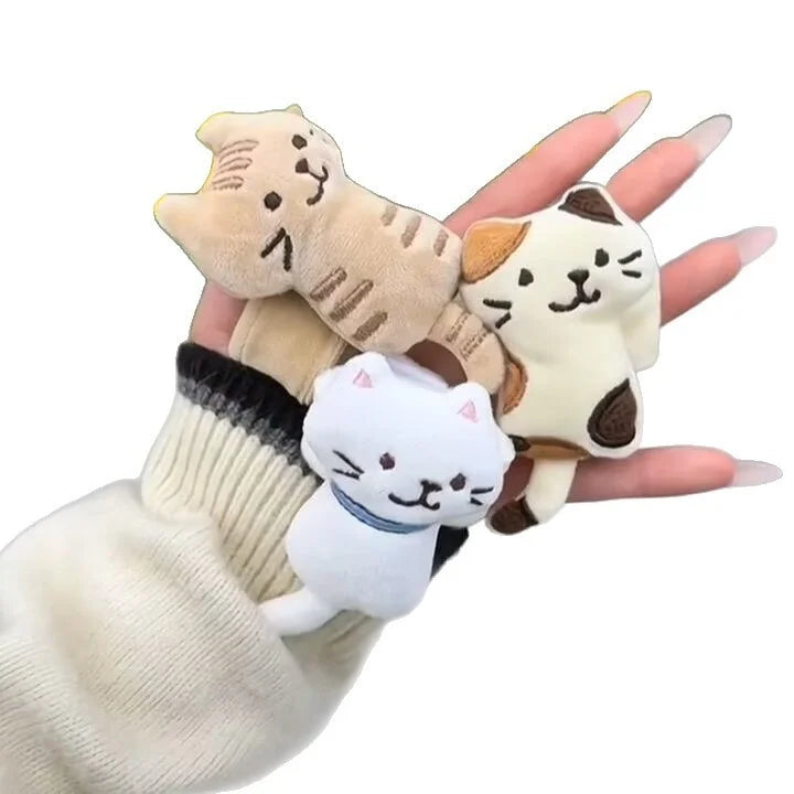 Kawaii Kitten Plush Bag Pendant Mini Cat Plush Doll Cartoon Plush Doll Bag Charms Soft Animal Stuffed Student Gifts