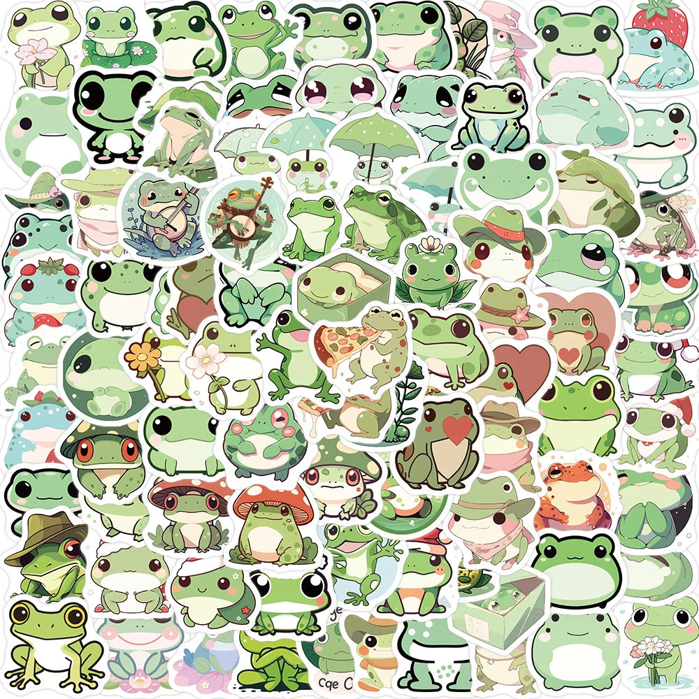 10/30/50/100pcs Cute Little Frog PVC Sticker Aesthetic Stationery School Supplies DIY Decoration Korean Scrapbooking for Kids