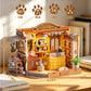 Rolife DIY Miniature House Kit Pet Store Dollhouse Wooden 3D Puzzle Model Building Kit with LED Light for Home Decor Suitable for Adults and Kids