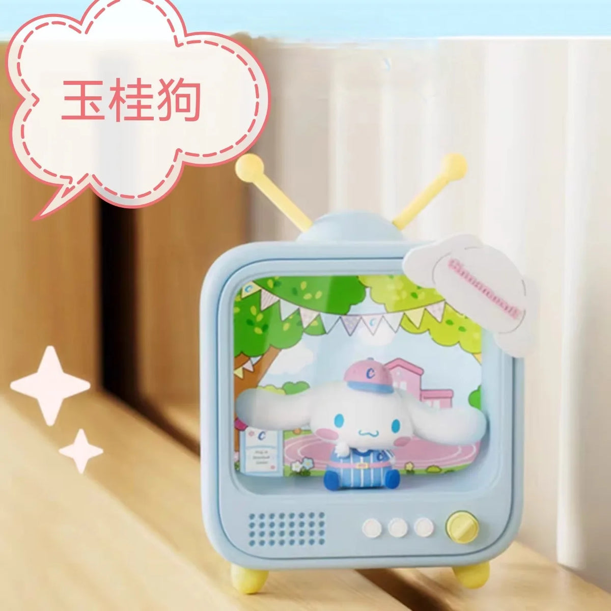 kawaii Sanrio Character TV Channel Series Luminous Night Light Toys Anime Kuromi Cinnamoroll HelloKitty Girls Desktop Ornaments
