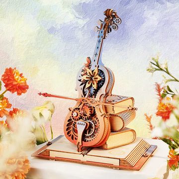 Robotime Rokr 3D Wooden Puzzle Symphony of Gorgeous Dreams Mechanical Music Box Pre-colored Design Gift for Family Kids BuildToy