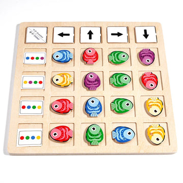 Montessori Wooden Board Game – Educational Logic & Color Toy for Kids