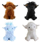 25cm Simulation Kyloe Cream Highland Cow Animal Plush Toy Soft Stuffed Highland Cow Cattlle Plushie Birthday Gift for Kids Girls