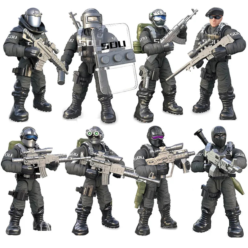 World War Army Military Soldiers SAWT Soldiers Special Force DIY Model Building Blocks Bricks Children'S Toys