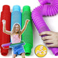 8/16/24 Pcs Colorful PopTelescopic Tube Stretching Corrugated Tube Children Adult Stress Relief Toy