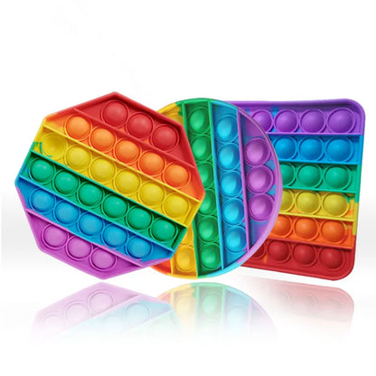 Fidget Push Bubble Silicone Sensory Stress Relief Toys ADHD Anxiety Kids Party Favors Stocking Stuffers Gifts Classroom Prizes