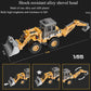 2 Sizes Simulation 2in1 Bulldozer Excavator Vehicle Double Forklift Alloy Toys Diecast Engineering Truck Construction Boys Gifts
