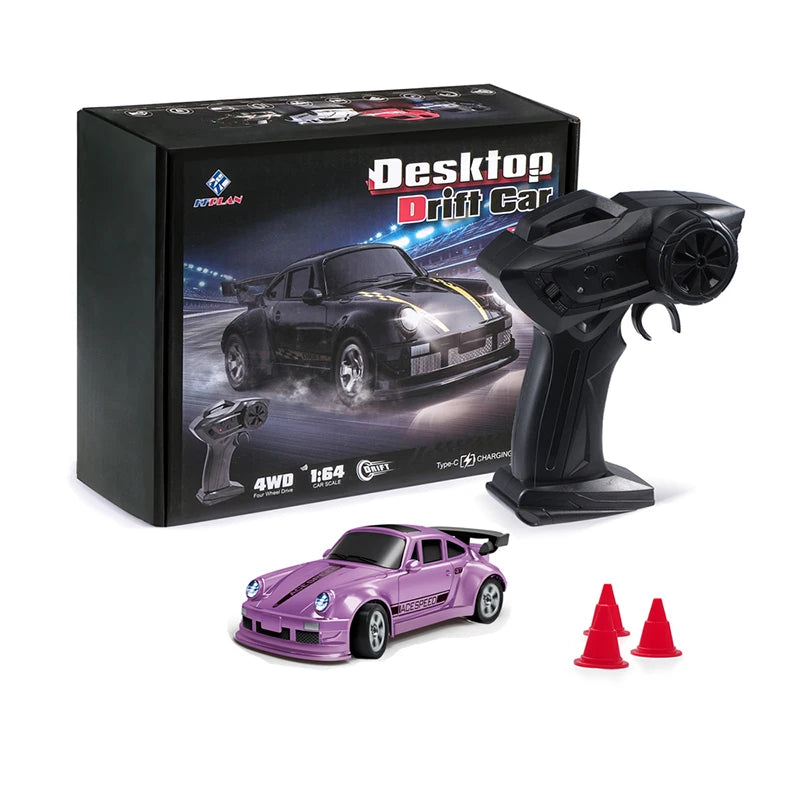 KF20 1:64 RC Desktop Car 2.4G High-Speed Racing Drift Car Mini Full Proportions Desk Competition Toy RC Toy For Boys Gift